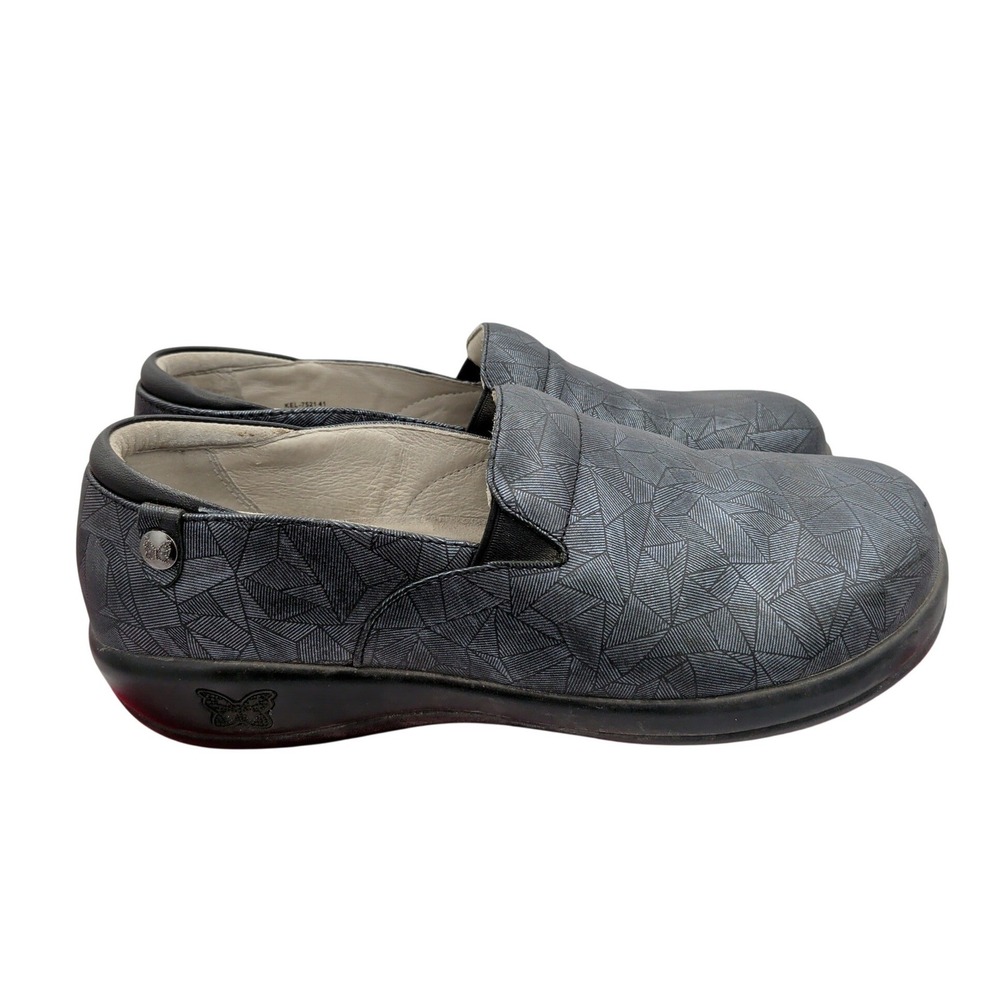 Alegria Keli Sketchy Leather Slip On Professional Shoes Grey Black Women 41 10.5